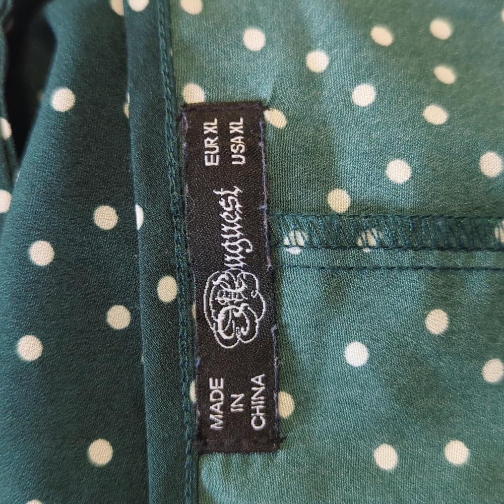 NWOT Uguest Emerald Polka Dot Ruffled Wrap Long Sleeve Dress Size XL - Picture 5 of 5